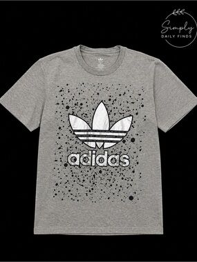 adidas Silver Trefoil Graphic Tee in Gray men’s medium